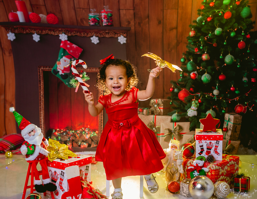 ensaio infantil de natal em estúdio