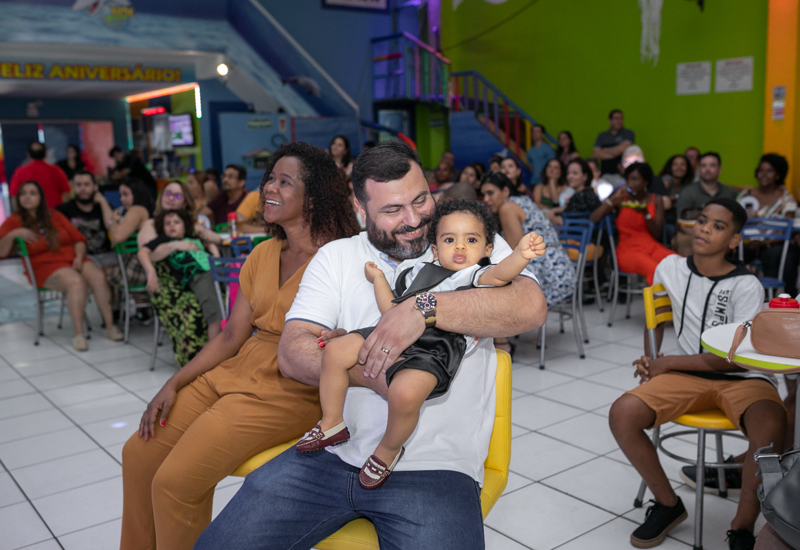 hora da retrospectiva no telão em casa de festas Tude World-RJ