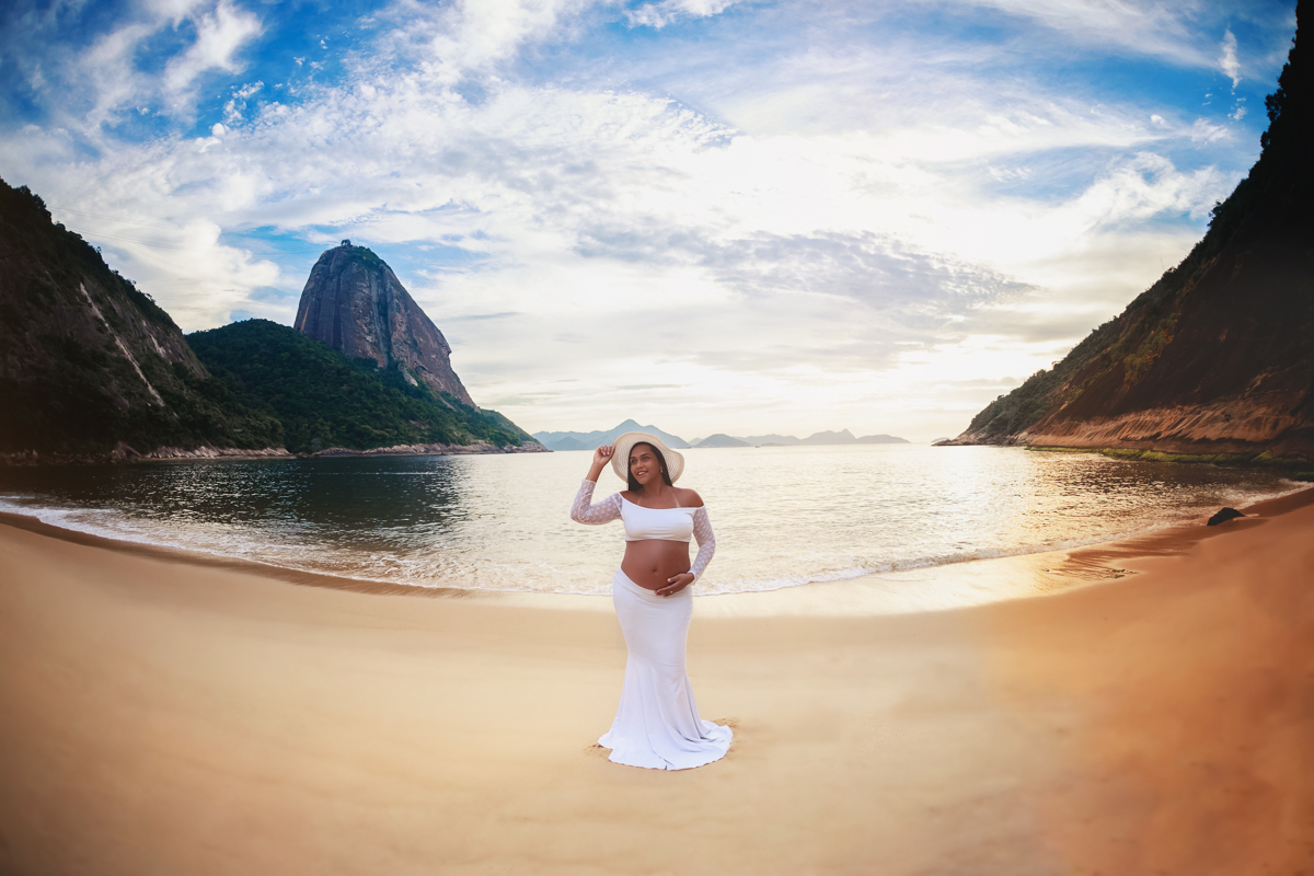 ensaio de gestante em ensaio panorâmico em praia vermelha-urca