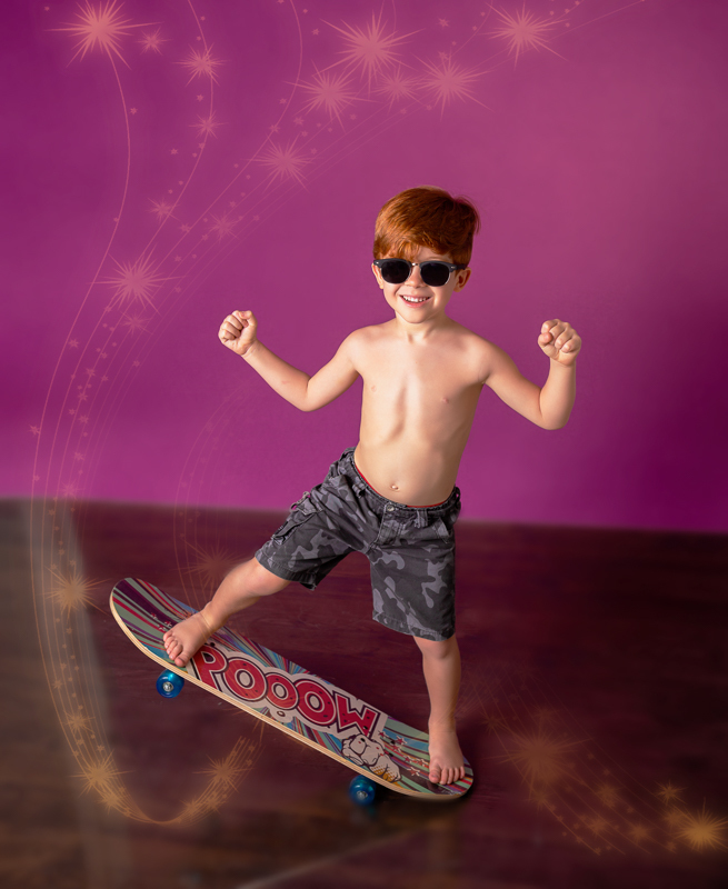 ensaio fotográfico temático infantil-skatista