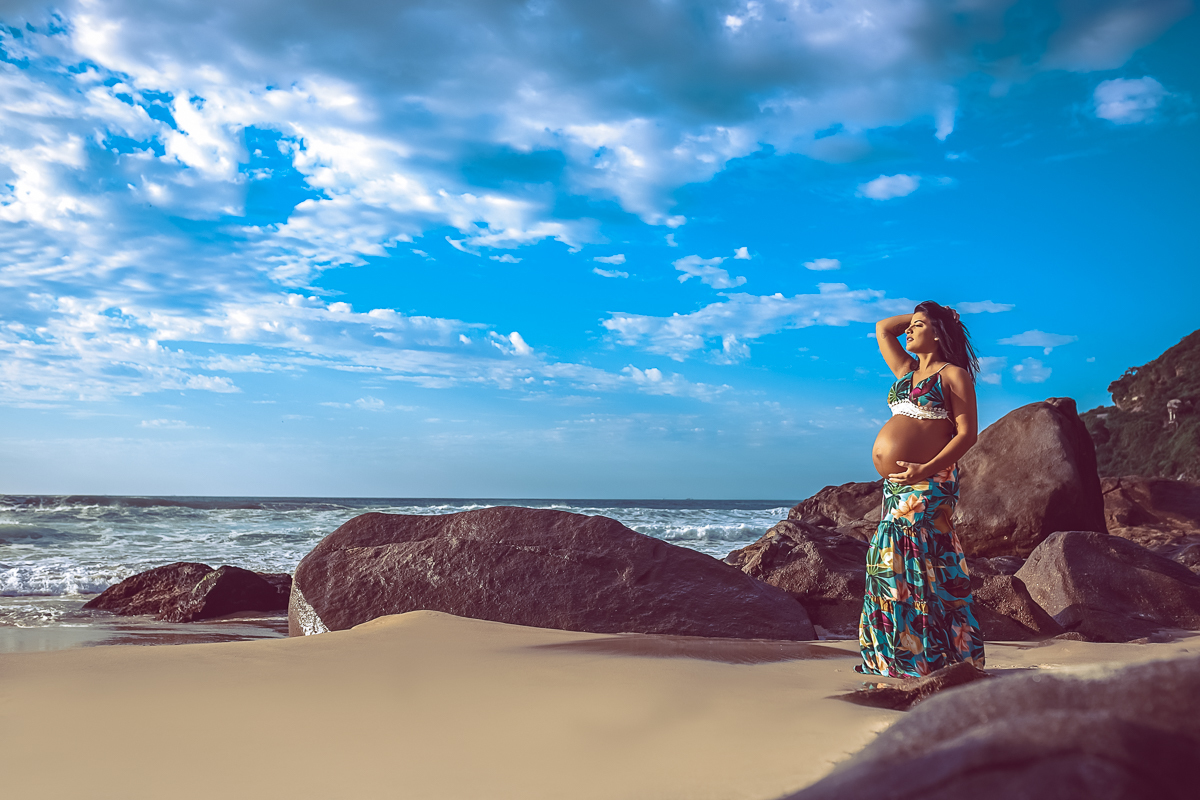 book fotográfico de gestante em praia-prainha-rj