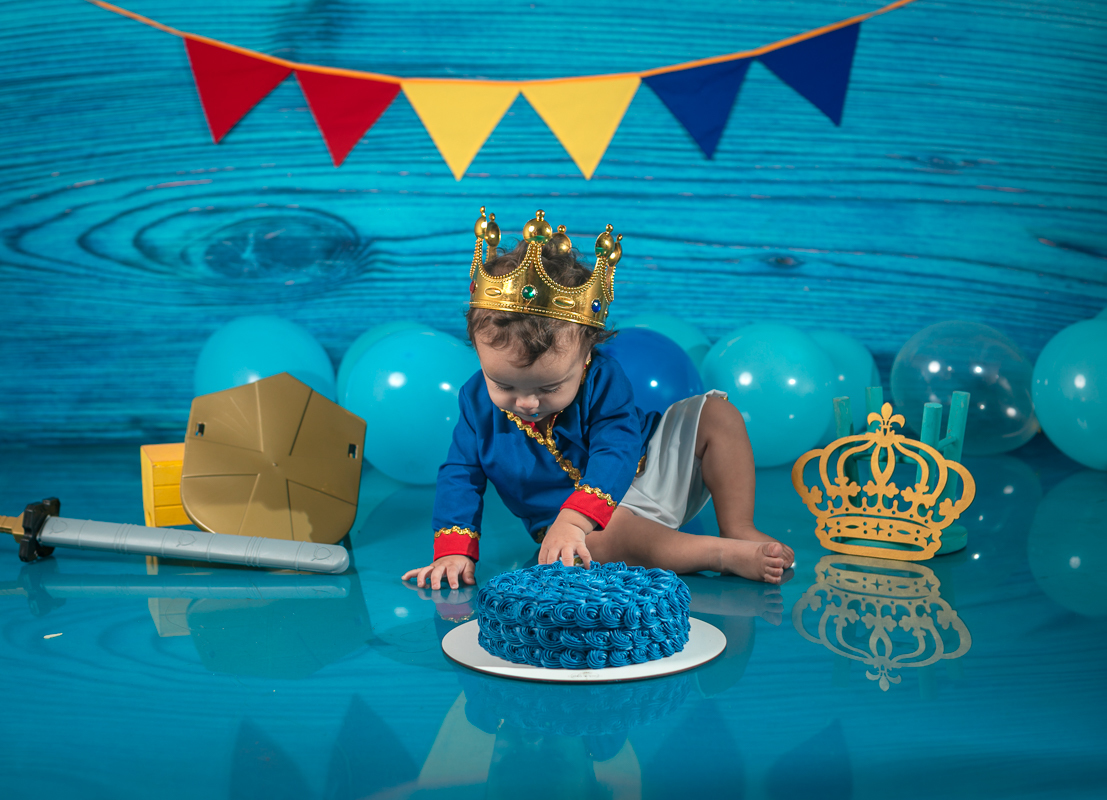 Book fotográfico infantil-temático/Rei Arthur-1 ano