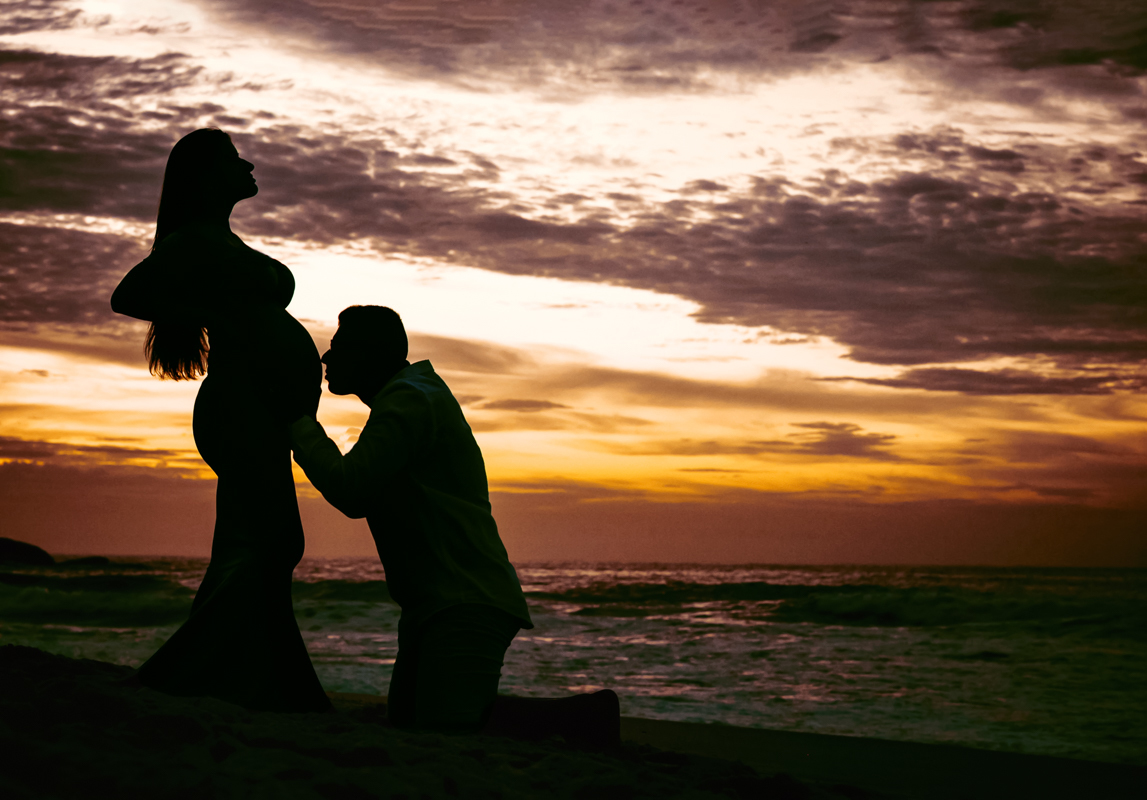 fotografia de gestante-ensaios-externos-por do sol