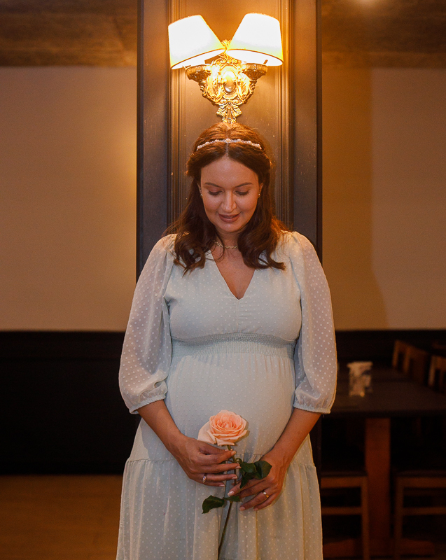 noiva grávida em seu  mini wedding,/Mocellin/TJ