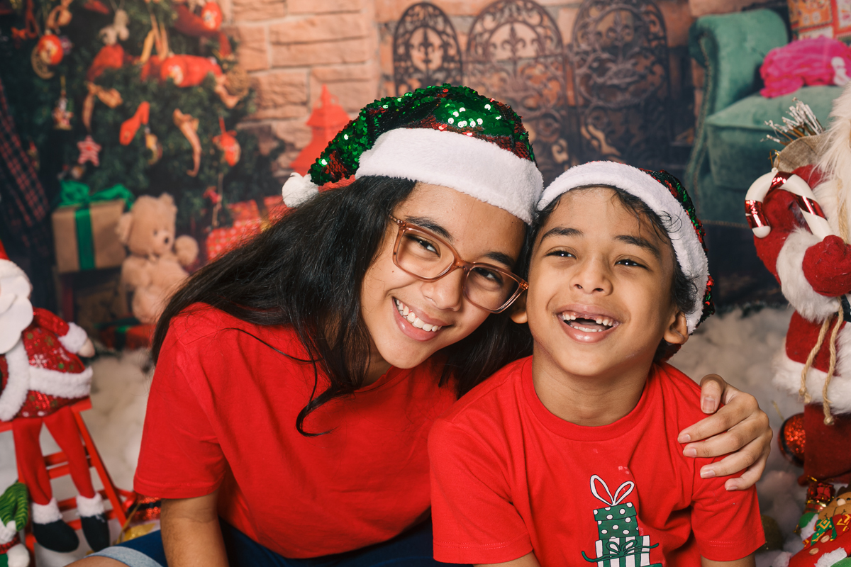 ensaio infantil de natal em estudio