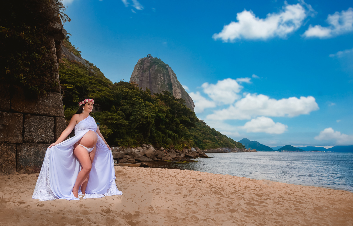 gestante-ensaios fotográficos externos-urca-praia vermelha