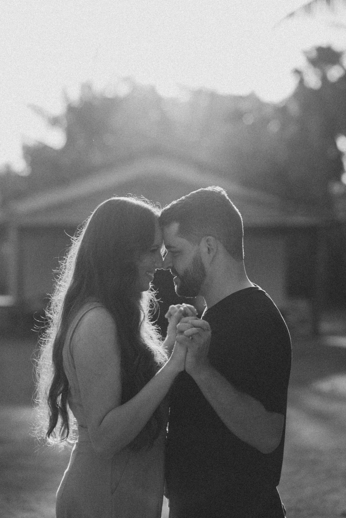 noivos no por de sol