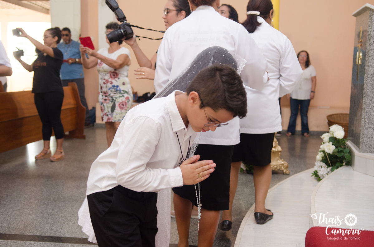 Primeira comunhão, Registro de comunhão, fotografia religiosa, fotografia cristã, primeira eucaristia, Thaís Camara, Thais Camara fotografia, Rio de Janeiro, RJ