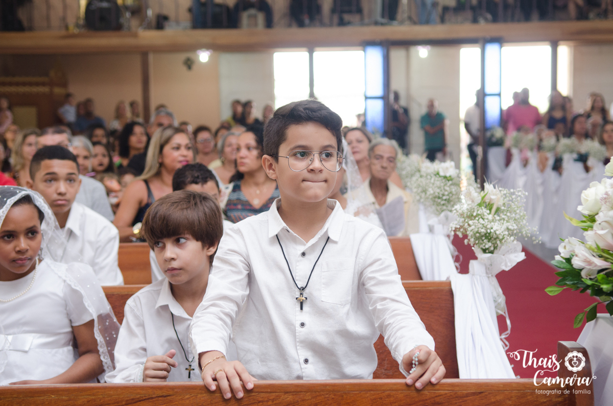 Primeira comunhão, Registro de comunhão, fotografia religiosa, fotografia cristã, primeira eucaristia, Thaís Camara, Thais Camara fotografia, Rio de Janeiro, RJ