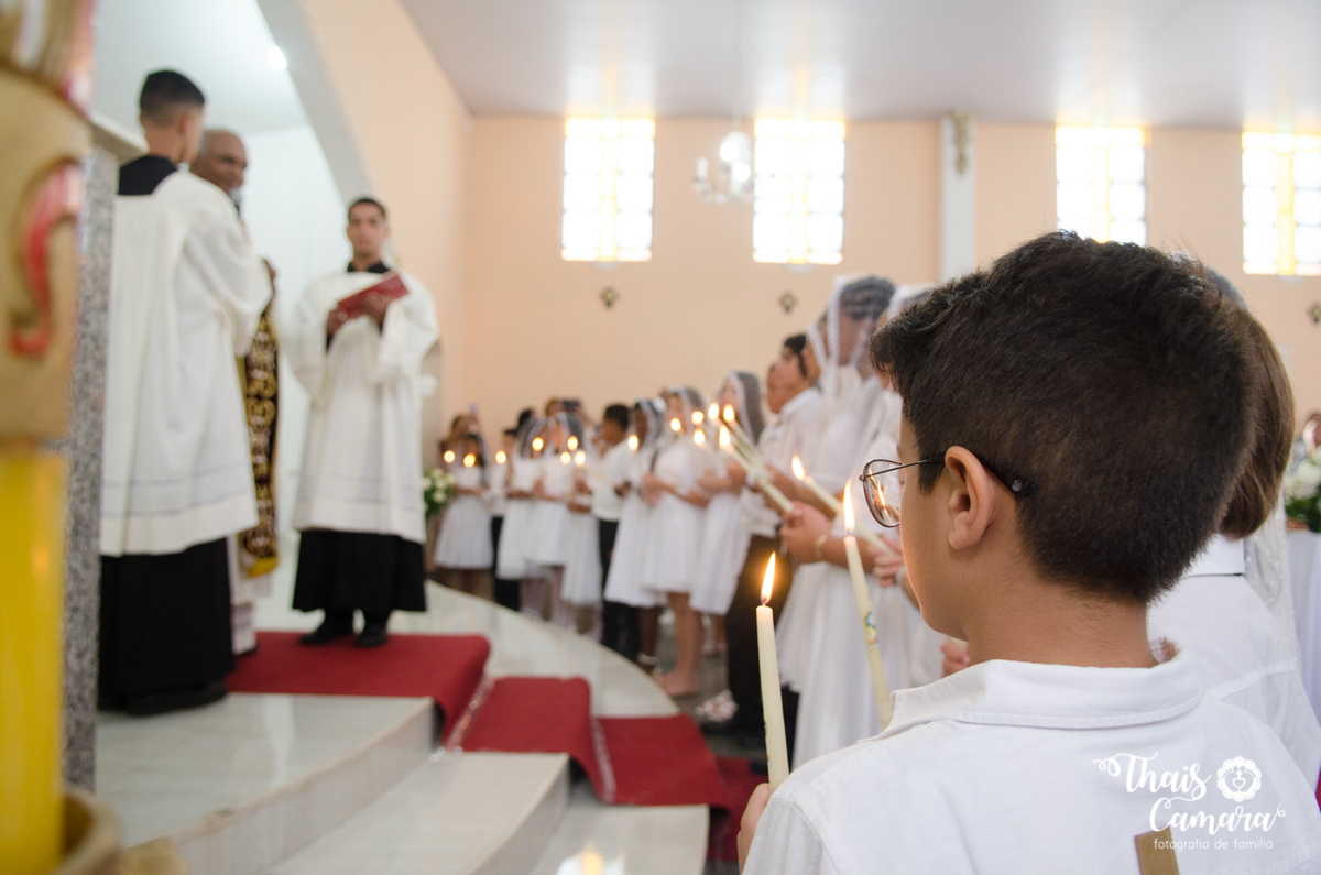 Primeira comunhão, Registro de comunhão, fotografia religiosa, fotografia cristã, primeira eucaristia, Thaís Camara, Thais Camara fotografia, Rio de Janeiro, RJ