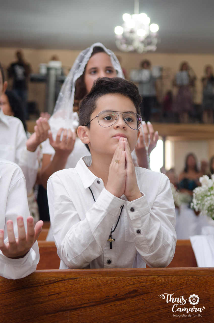 Primeira comunhão, Registro de comunhão, fotografia religiosa, fotografia cristã, primeira eucaristia, Thaís Camara, Thais Camara fotografia, Rio de Janeiro, RJ