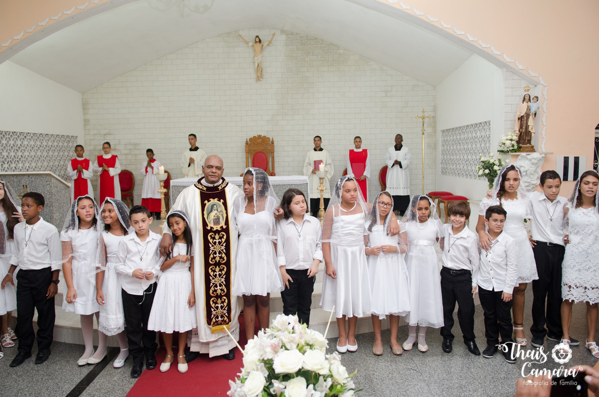Primeira comunhão, Registro de comunhão, fotografia religiosa, fotografia cristã, primeira eucaristia, Thaís Camara, Thais Camara fotografia, Rio de Janeiro, RJ