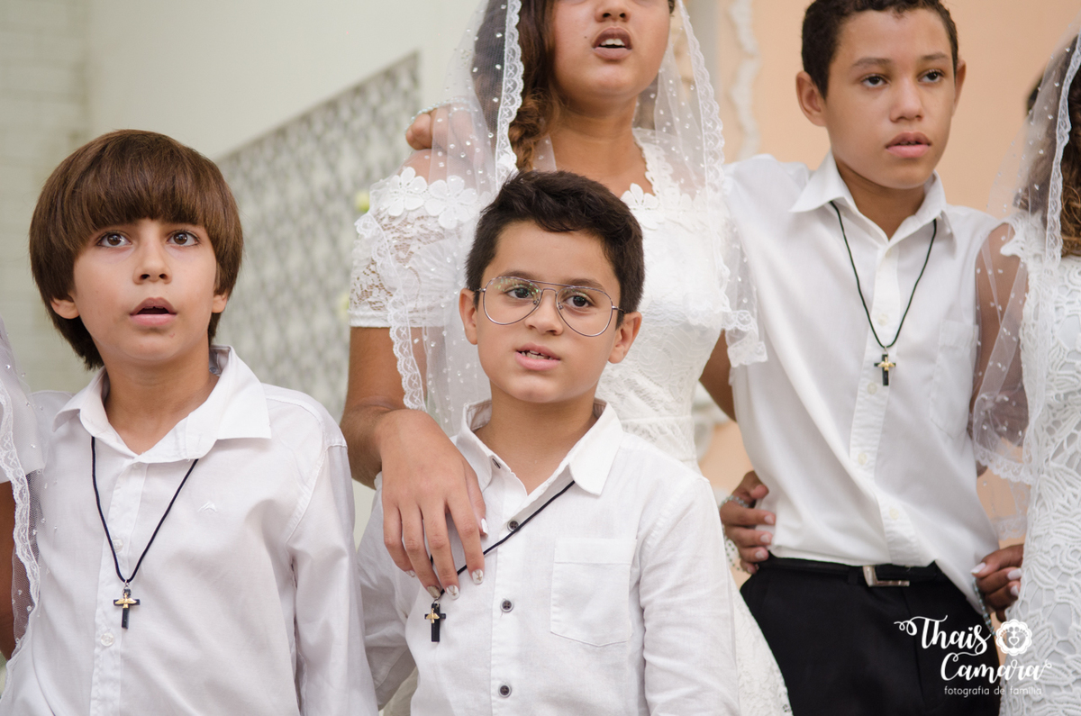Primeira comunhão, Registro de comunhão, fotografia religiosa, fotografia cristã, primeira eucaristia, Thaís Camara, Thais Camara fotografia, Rio de Janeiro, RJ