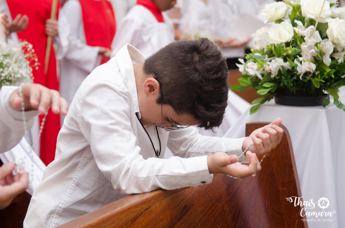 Primeira comunhão, Registro de comunhão, fotografia religiosa, fotografia cristã, primeira eucaristia, Thaís Camara, Thais Camara fotografia, Rio de Janeiro, RJ