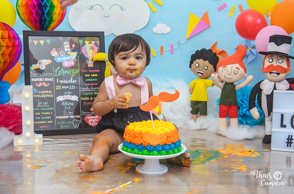 Cake Smash, Smash the cake, Mundo Bita, Bita e os animais, Ensaio mundo Bita, Book com bolo rj, Ensaio infantil RJ, Thais Camara, 2018