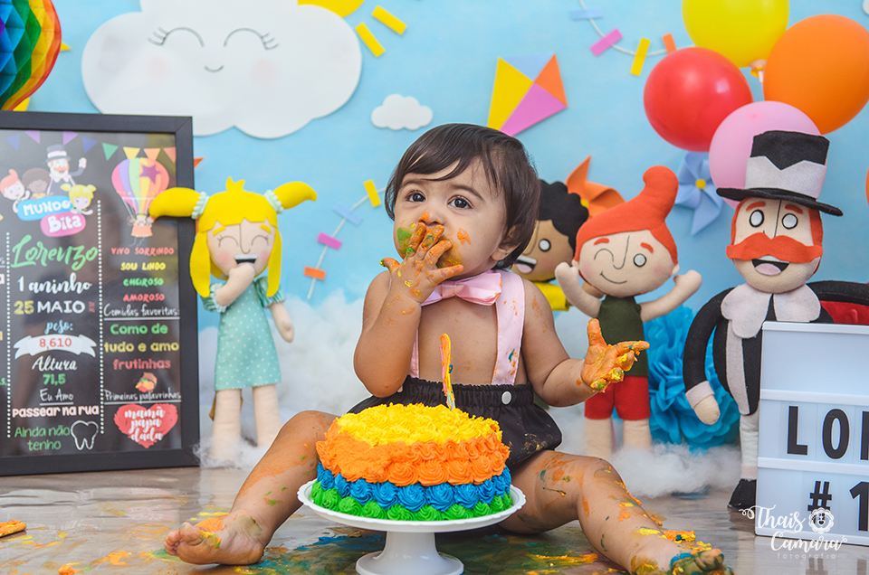 Cake Smash, Smash the cake, Mundo Bita, Bita e os animais, Ensaio mundo Bita, Book com bolo rj, Ensaio infantil RJ, Thais Camara, 2018