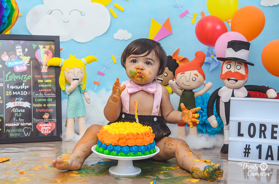 Cake Smash, Smash the cake, Mundo Bita, Bita e os animais, Ensaio mundo Bita, Book com bolo rj, Ensaio infantil RJ, Thais Camara, 2018