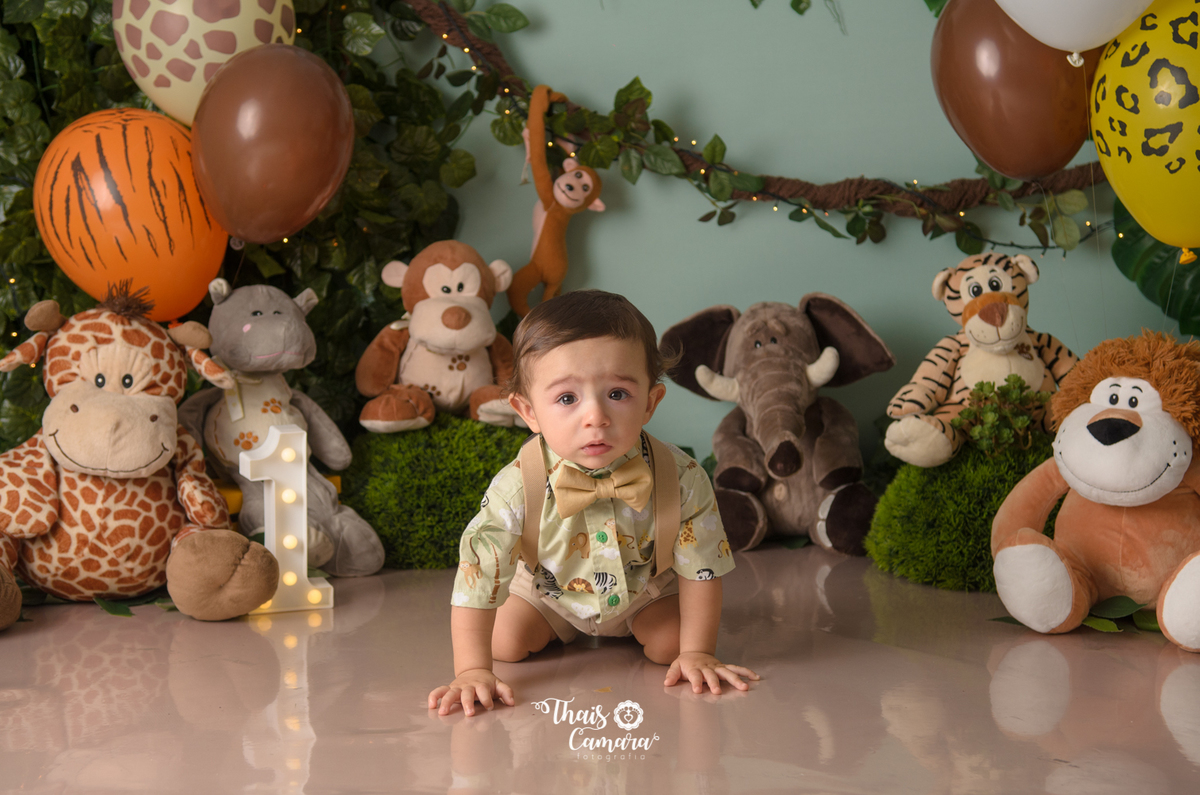 Cake Smash, Smash the cake, Smash the fruit, fruit smash, Safari, mickey safari, safari baby, Book com bolo rj, Ensaio infantil RJ, Thais Camara, 2018