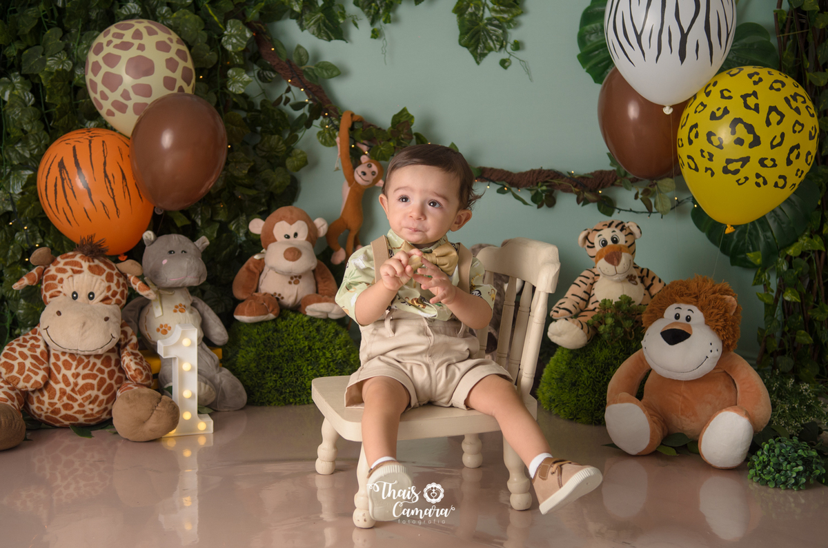 Cake Smash, Smash the cake, Smash the fruit, fruit smash, Safari, mickey safari, safari baby, Book com bolo rj, Ensaio infantil RJ, Thais Camara, 2018