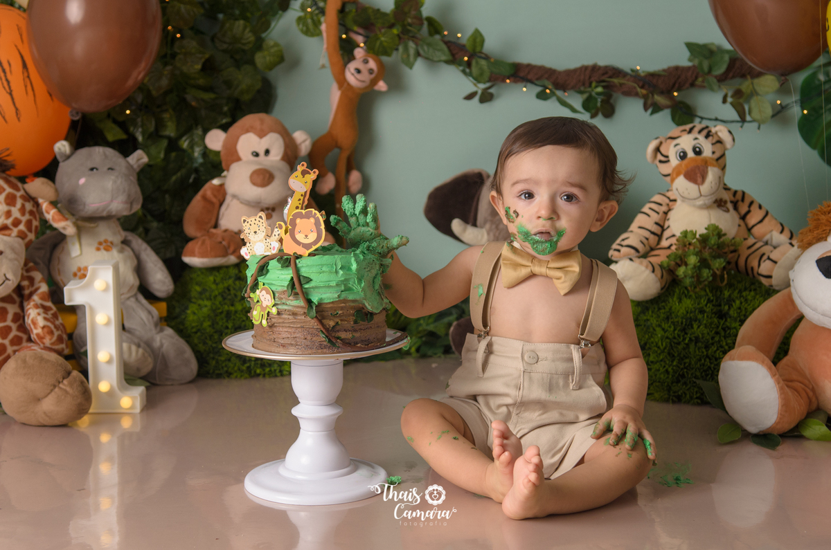 Cake Smash, Smash the cake, Smash the fruit, fruit smash, Safari, mickey safari, safari baby, Book com bolo rj, Ensaio infantil RJ, Thais Camara, 2018