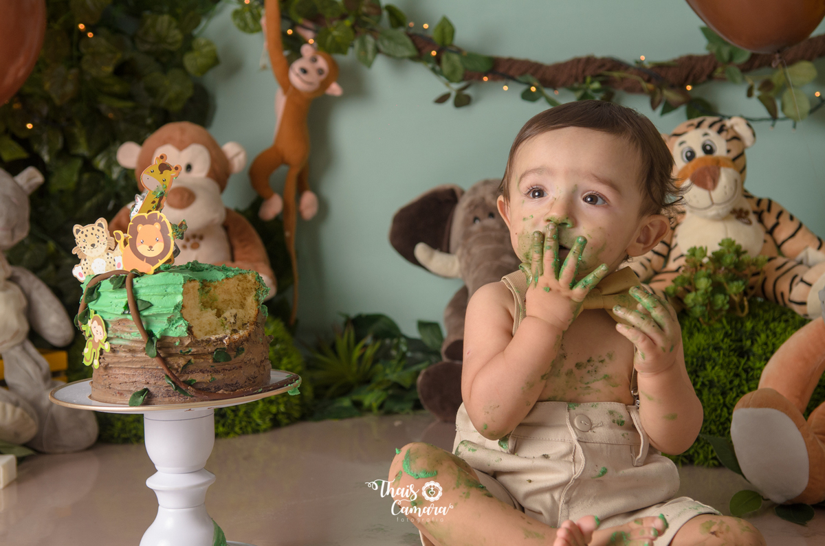 Cake Smash, Smash the cake, Smash the fruit, fruit smash, Safari, mickey safari, safari baby, Book com bolo rj, Ensaio infantil RJ, Thais Camara, 2018