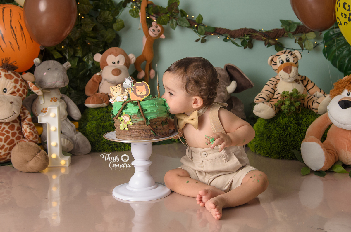 Cake Smash, Smash the cake, Smash the fruit, fruit smash, Safari, mickey safari, safari baby, Book com bolo rj, Ensaio infantil RJ, Thais Camara, 2018