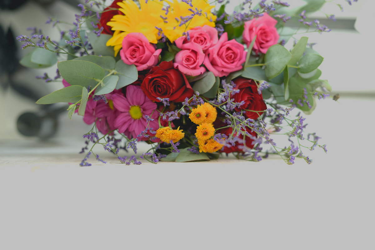 detalhes das flores do buque de noiva em estilo rústico