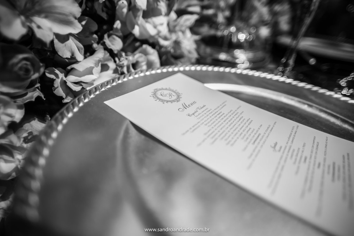 O suplá e o Cardápio do que foi servido no casamento de Cassia e Rafael.