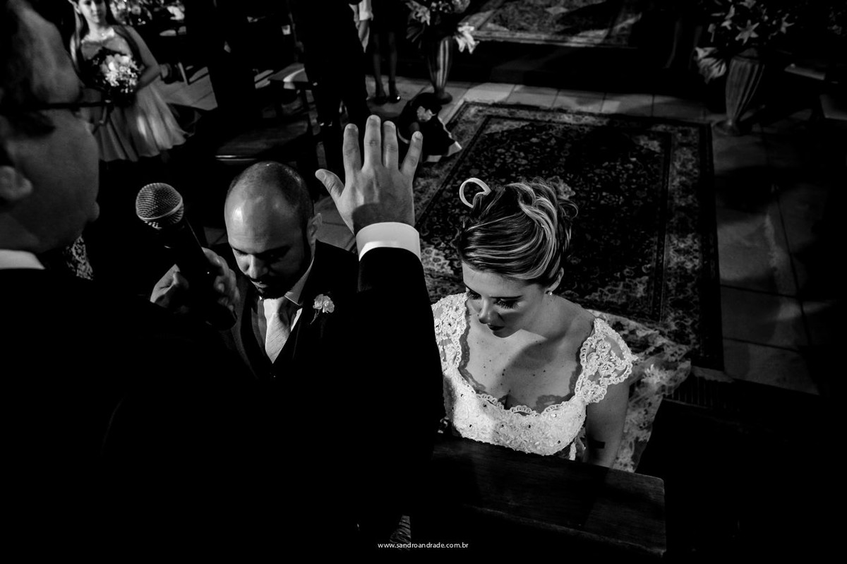 Momento da benção durante a cerimonia