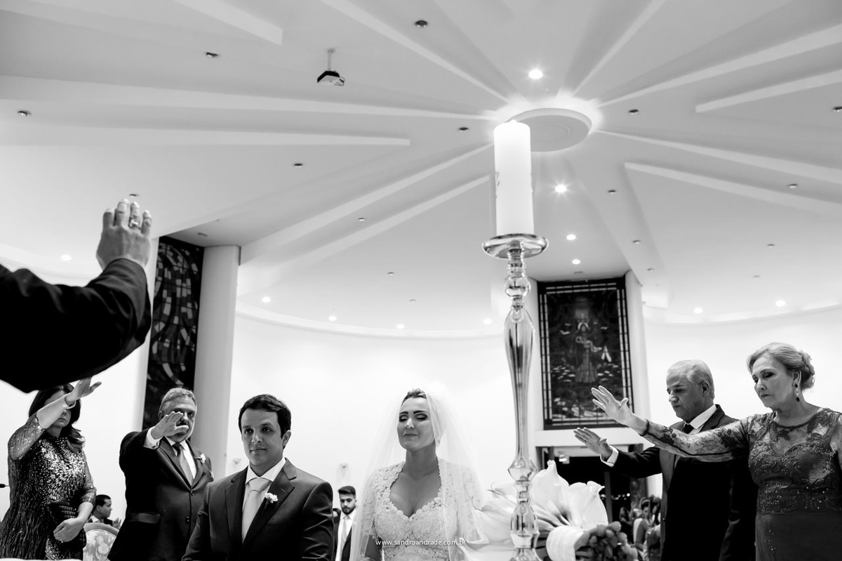 momento da benção dos padrinhos e pais