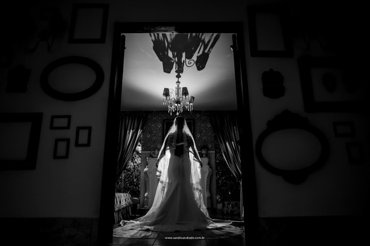 noiva, silhueta, lustre, composição na fotografia