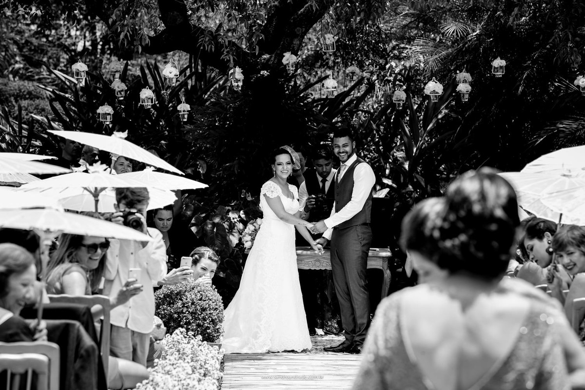 Felicidades na entrada das alianças