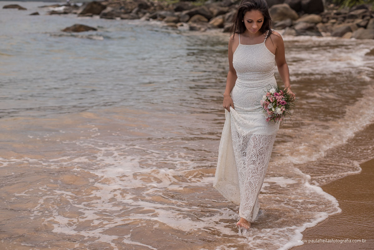 ensaio de casamento na praia
