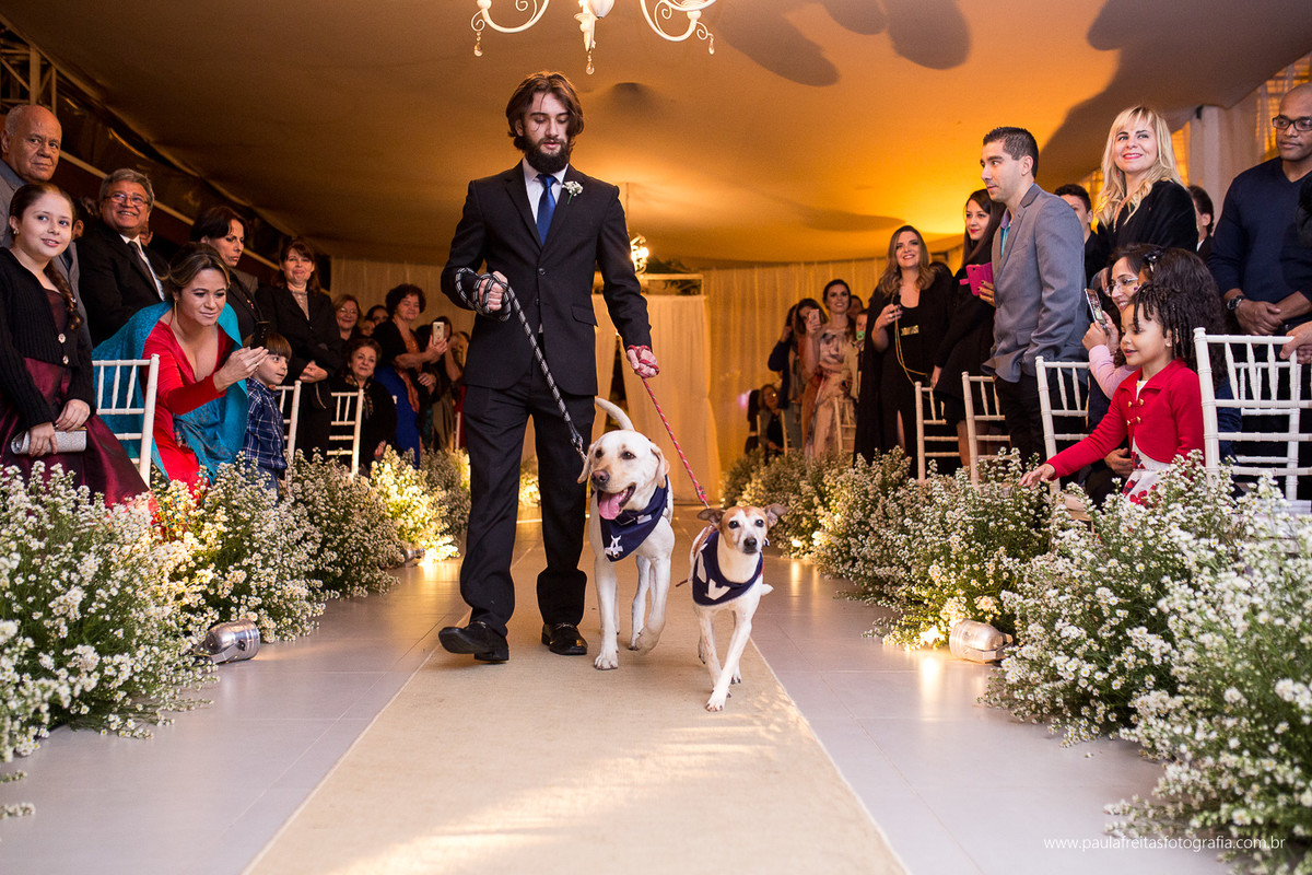 casamento com cachorros no recanto do bosque em guaratingueta