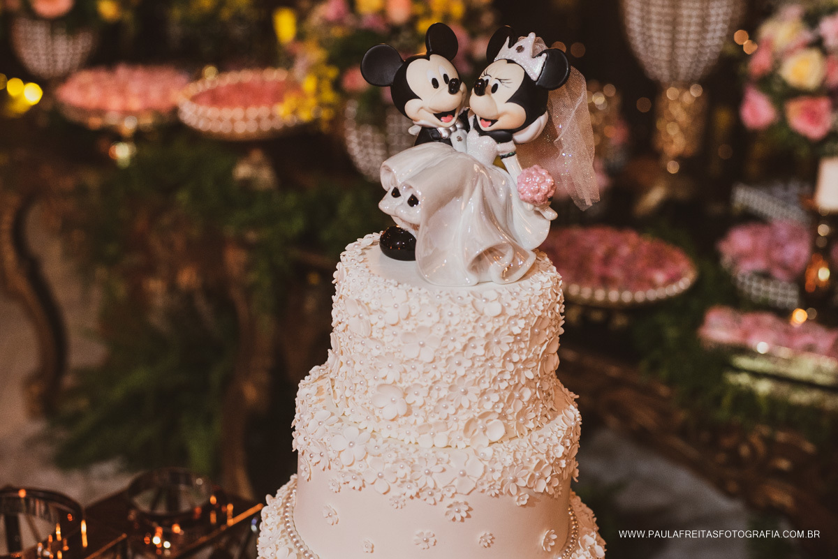 Topo de bolo para casamento da Minnie do Mickey