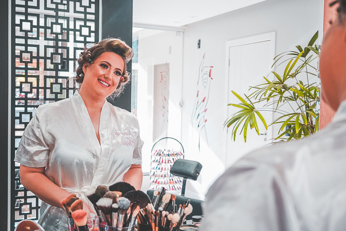 Fotografia do Making Off - Noiva Vitor Trombetta - Casamento Sananduva - RS