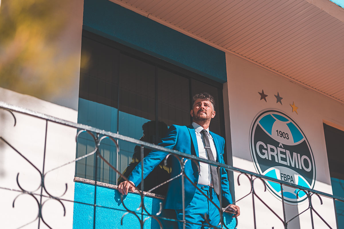 Fotografia do Making Off - Noivo Túlio - Fotos e Vídeo - Vitor Trombetta - Casamento Sananduva - RS