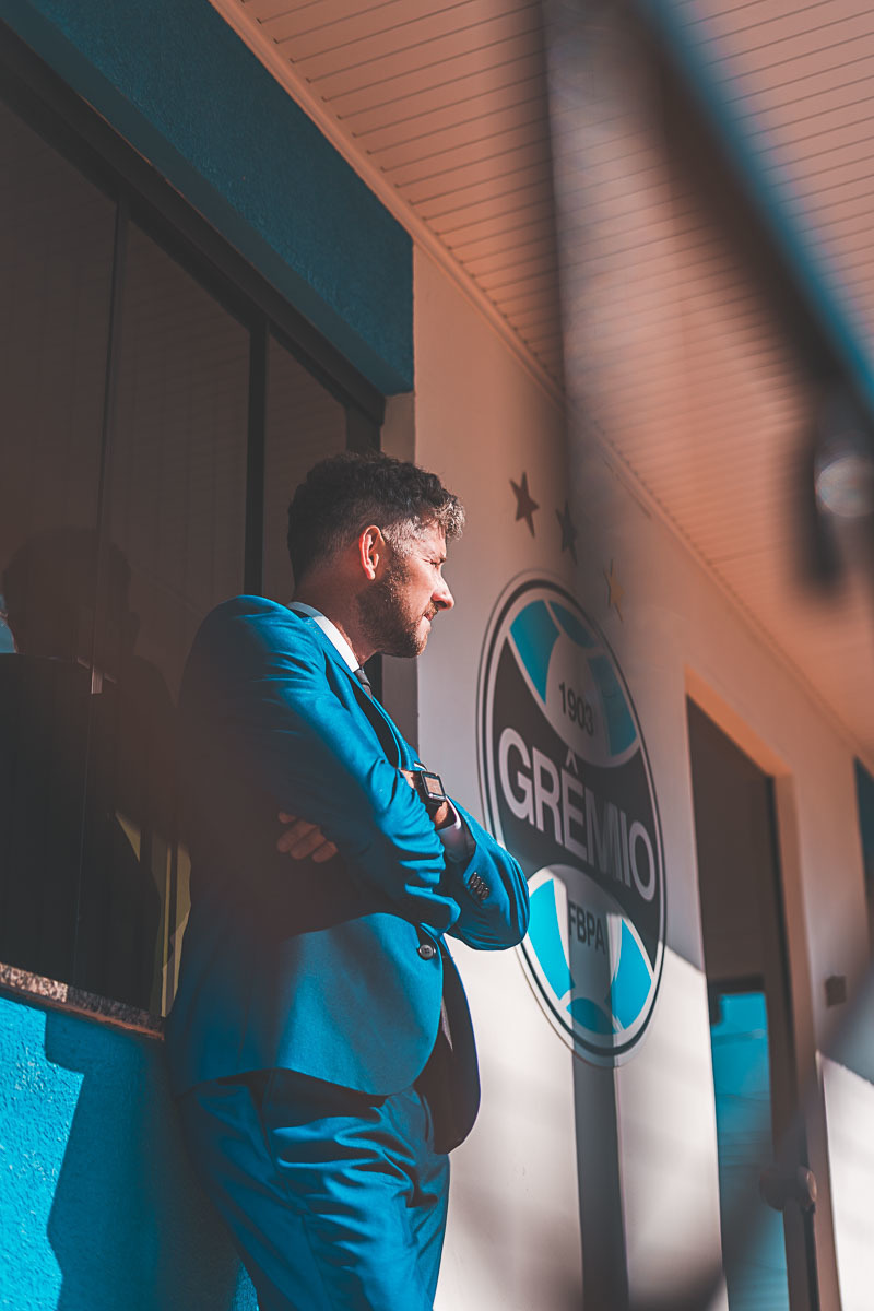 Fotografia do Making Off - Noivo Túlio - Fotos e Vídeo - Vitor Trombetta - Casamento Sananduva - RS