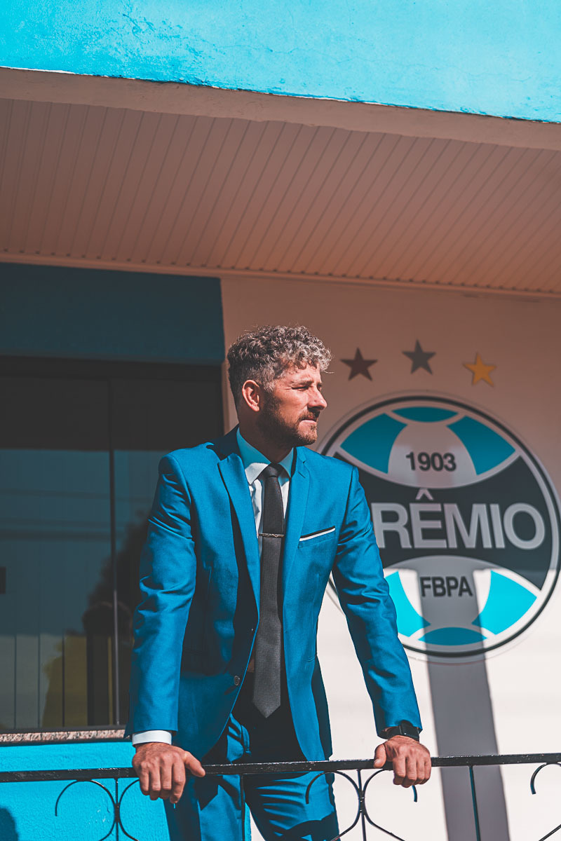 Fotografia do Making Off - Noivo Túlio - Fotos e Vídeo - Vitor Trombetta - Casamento Sananduva - RS