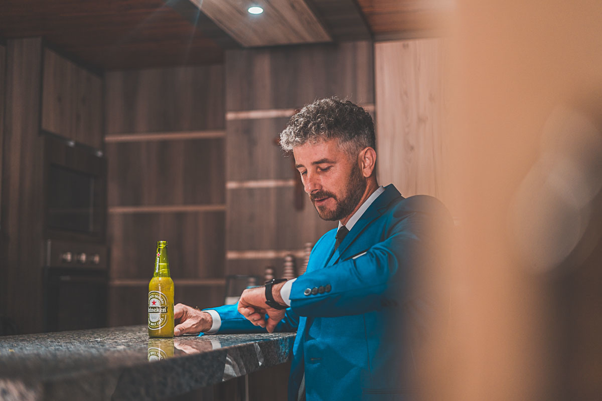 Fotografia do Making Off - Noivo Túlio - Fotos e Vídeo - Vitor Trombetta - Casamento Sananduva - RS