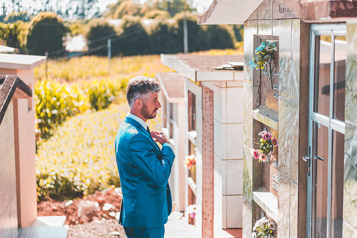 Fotografia do Making Off - Noivo Túlio - Fotos e Vídeo - Vitor Trombetta - Casamento Sananduva - RS