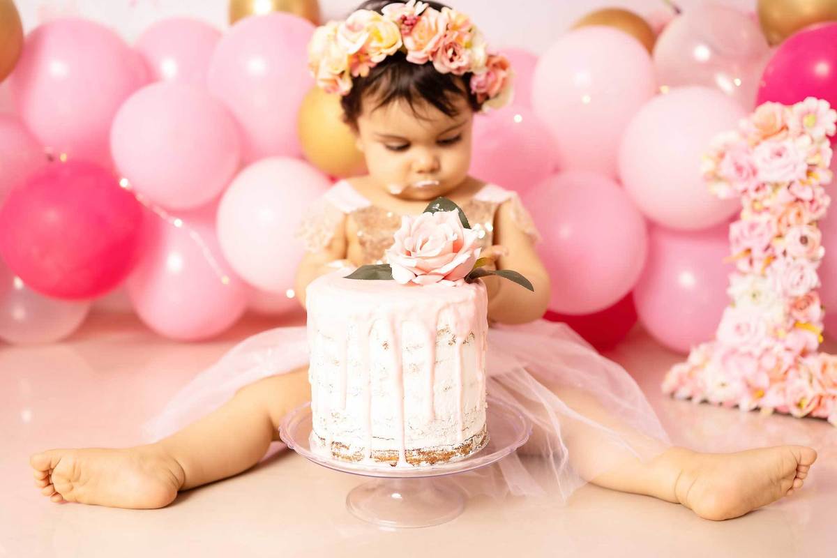 Smash the Cake Rosa da Lavinia - Vanessa Durazzo Fotógrafa de Newborn, Gestante e Crianças