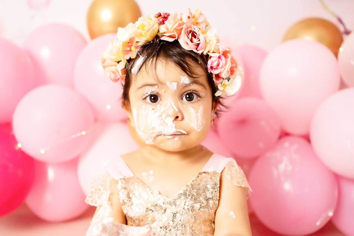 Smash the Cake Rosa da Lavinia - Vanessa Durazzo Fotógrafa de Newborn, Gestante e Crianças