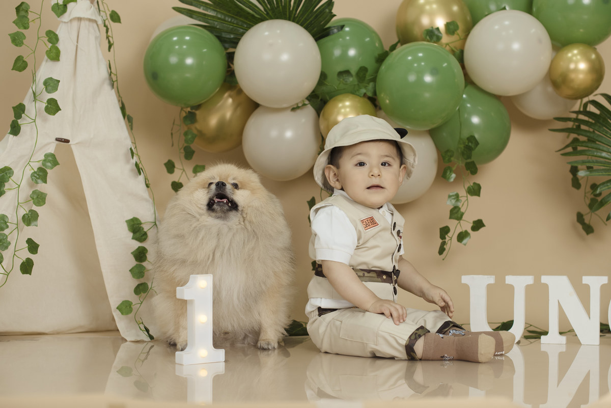 sesión de fotos bebe, cake smash, tematica safari, pkl fotografia, fotografia de bebes
