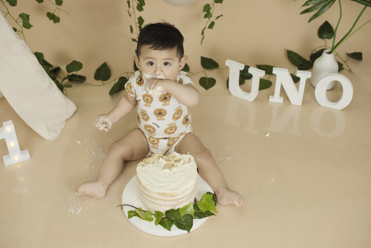 sesión de fotos bebe, cake smash, tematica safari, pkl fotografia, fotografia de bebes