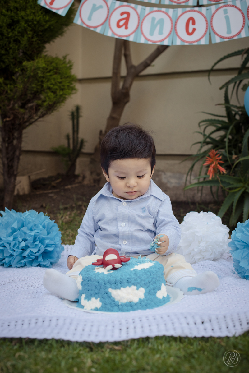 Cake Smash, sesion bebé, primer año, primer cumpleaños, aviones, decoracion celeste, pastel aviones, 