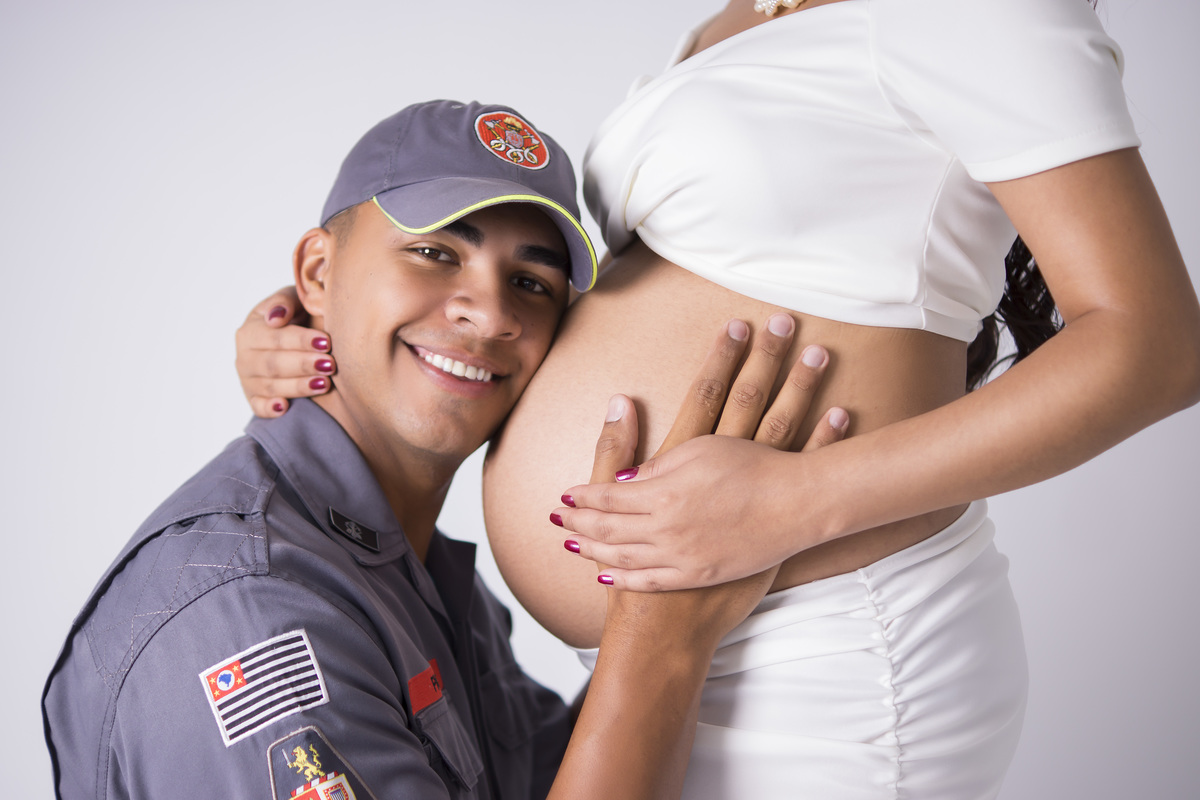 ensaio gestante papai bombeiro