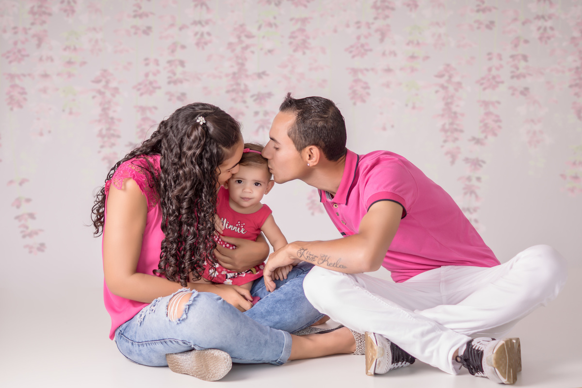 família em estúdio