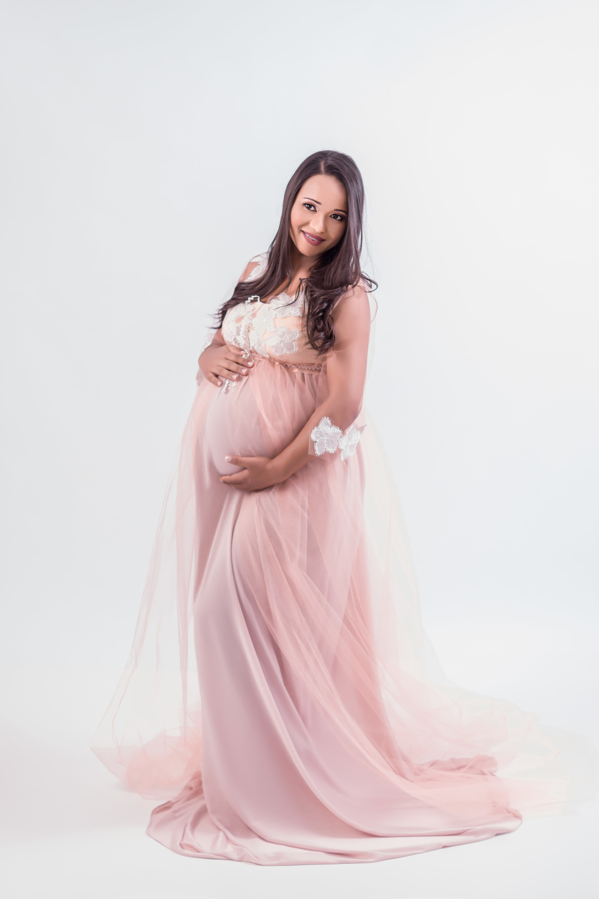 gestante vestido tule