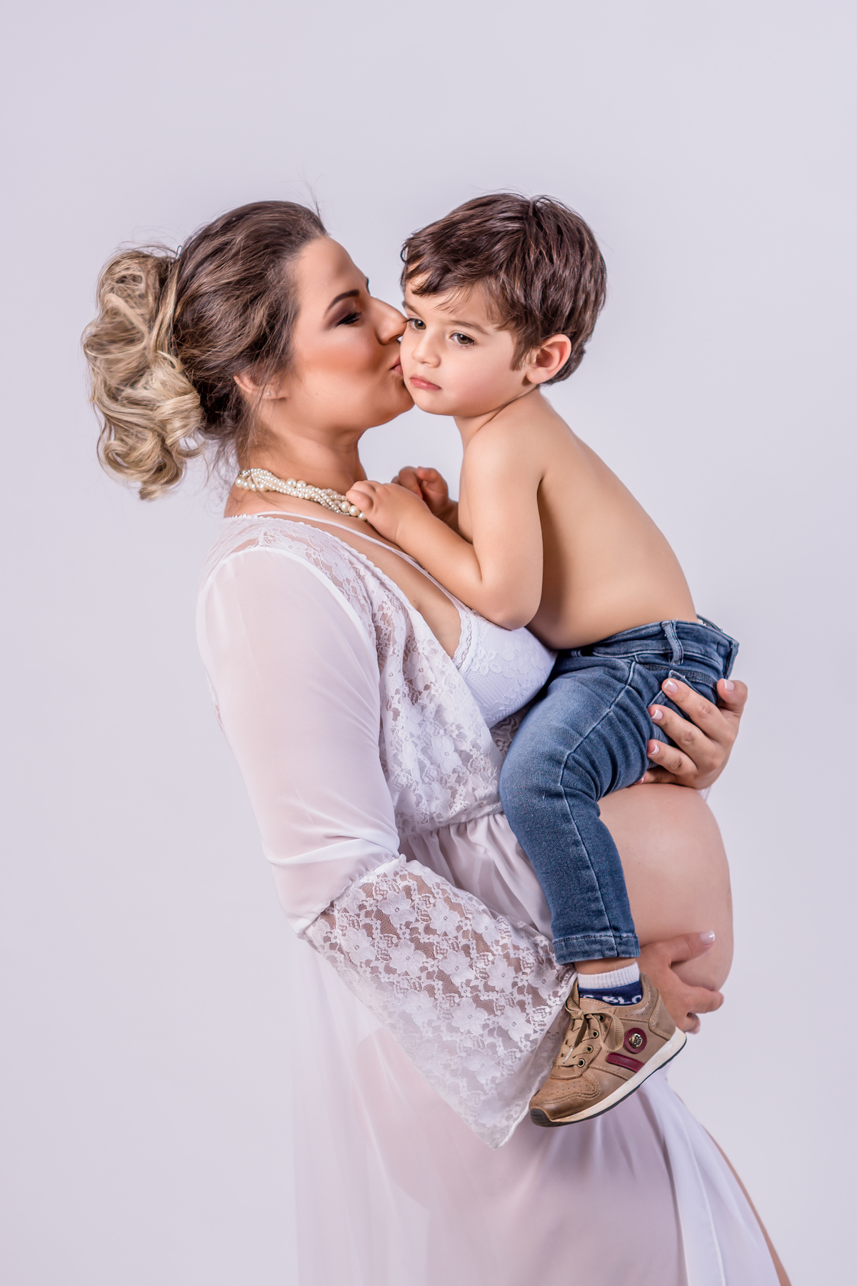 fotografia gestante com filho